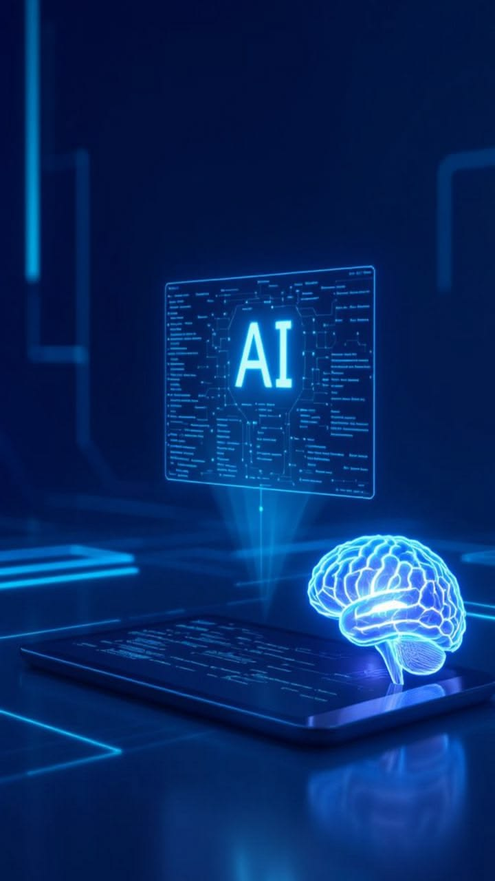 Free 4K wallpapers artificial intelligence blue digital brain computer art by Александр   